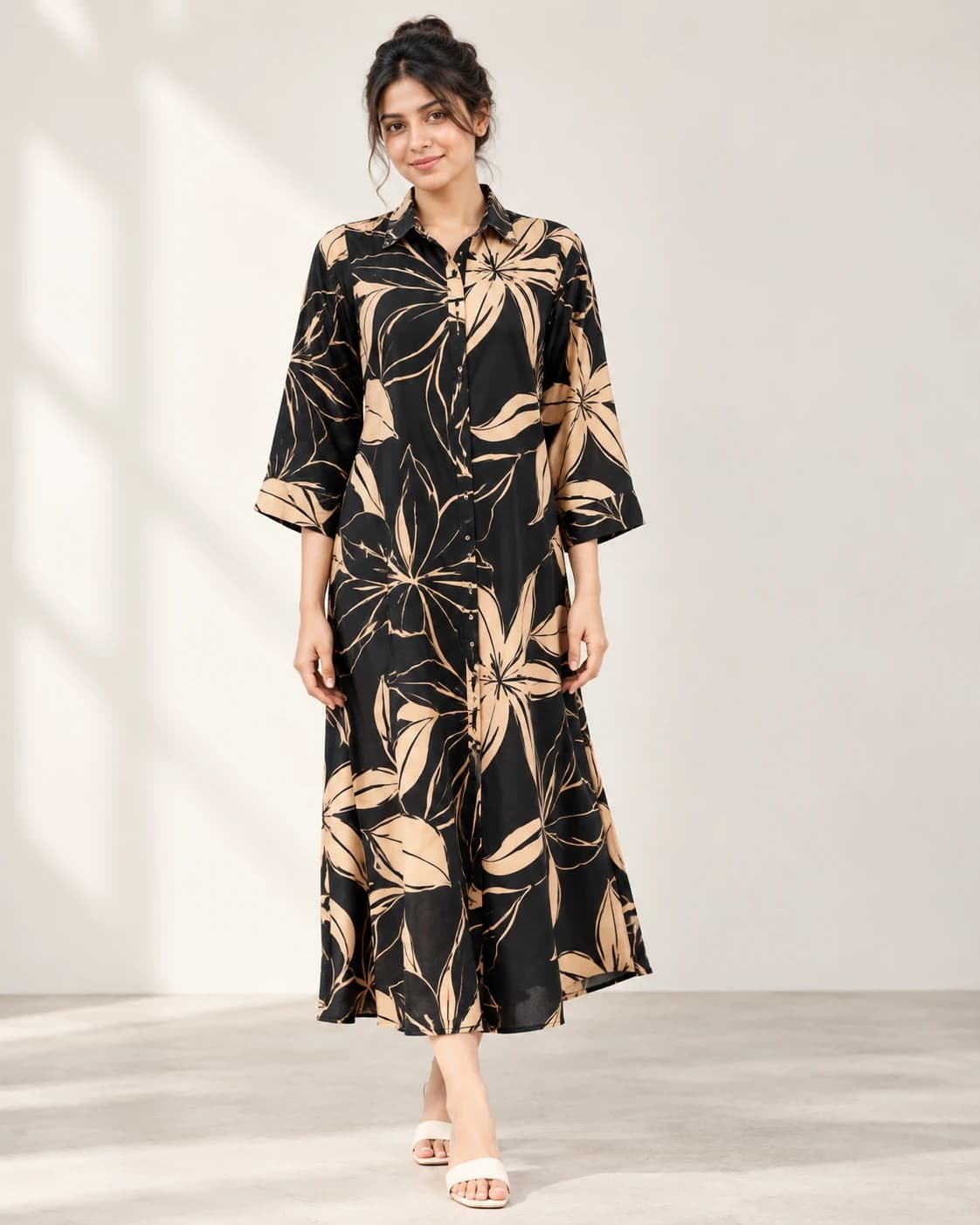 R Lee slab linen long dress
